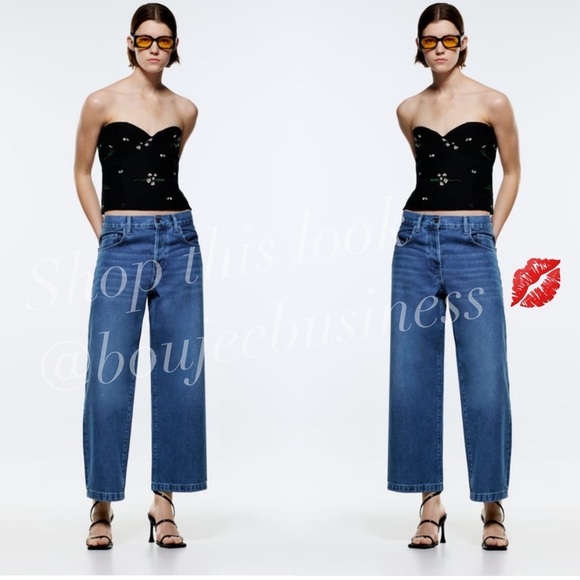 ZARA Mid Length Culotte Jeans BNWT - Picture 1 of 5